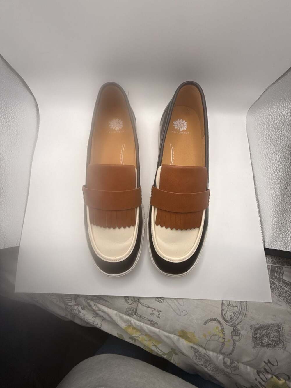 Yellow Box Women's Two-Tone Fringed Loafers